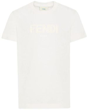 Fendi T Shirt With Logo - White