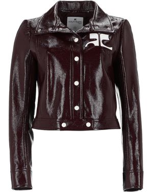 Courreges Giacca Crop Con Logo - Black