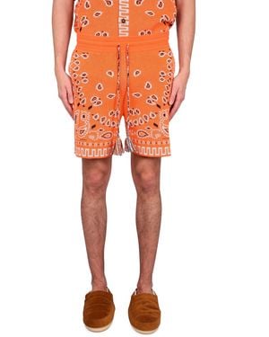 Alanui Bermuda Con Stampa Bandana - Arancione
