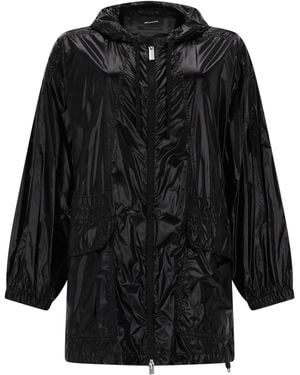 Laminar Parka Corto Con Cappuccio - Black