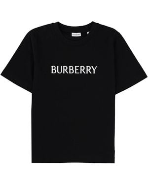 Burberry T-Shirt With Logo Cotton T-Shirts - Black