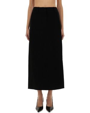 MICHAEL Michael Kors Textured Crepe Maxi Skirt - Black