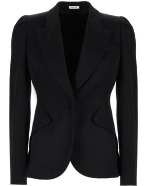 McQueen Tailored Single-Button Blazer - Black