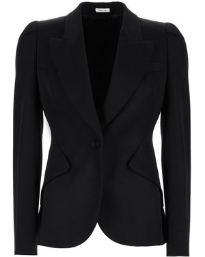 McQueen Single-Breasted Jacket - Black