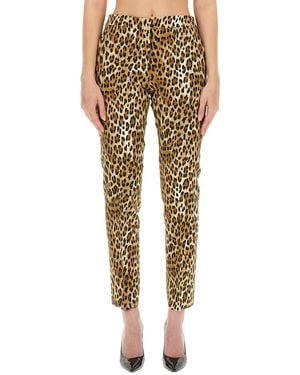 Moschino Pants With Animal Pattern - Yellow