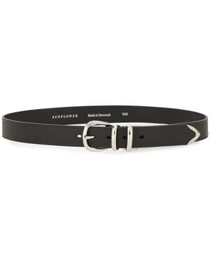 sunflower Leather Belt - Black