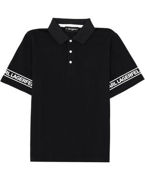 KARL LAGERFELD Polo Maniche Corte Logate - Black