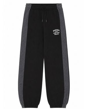 DIESEL Pantalone Jogger Con Bande Laterale - Black