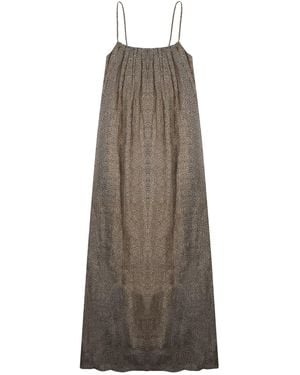 Alysi Abito Lungo A Pois - Brown