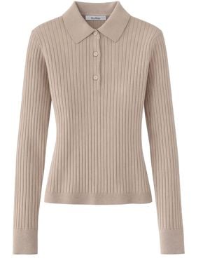 Max Mara Cashmere Polo Shirt - Natural