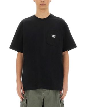 Obey "Eyes" T-Shirt With Pocket - Black