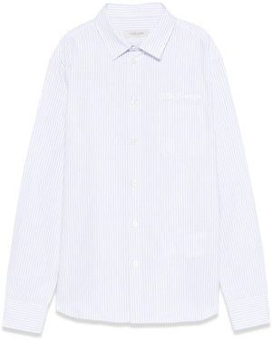 Golden Goose Golden/ Boy's Regular Shirt/ Striped Cotton With Embroidery - White