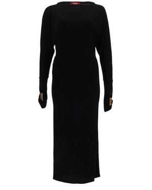 Max Mara Abito "Salvo" Con Drappeggio - Black