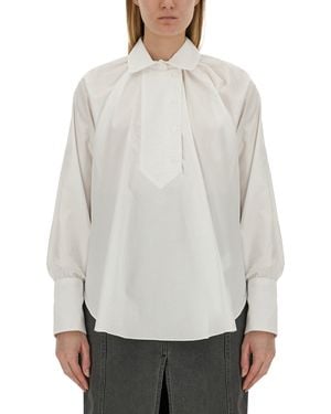 Patou Cotton Blouse Size 38 Fr - White