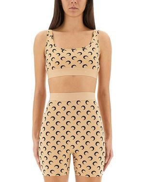 Marine Serre Top Bra "Moon" - Natural