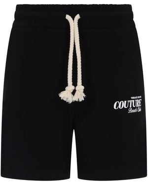Versace Jeans Couture Shorts Con Logo - Black