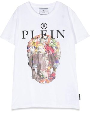 Philipp Plein Skull Maxi T Shirt - White