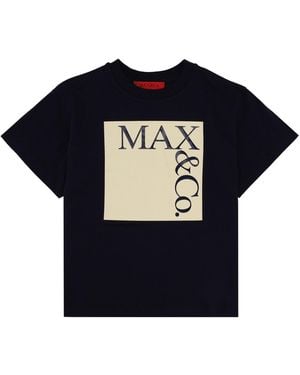 MAX&Co. T-Shirt A Manica Corta Con Logo - Blue