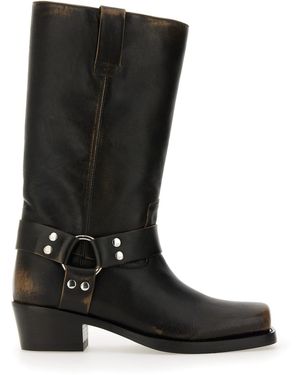 Paris Texas Boot Roxy With Distressed Finish - Black