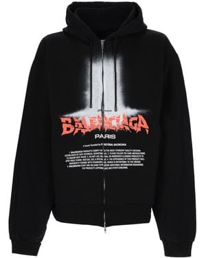 Balenciaga Felpa Con Stampa - Black