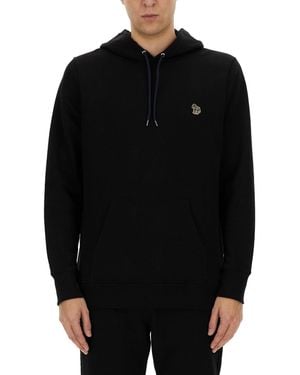 Paul Smith Classic Hoodie With Logo Patch - Black