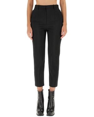 McQueen Cropped Straight Pants - Black