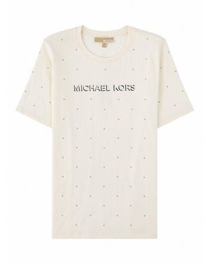 MICHAEL Michael Kors T-Shirt Con Logo E Strass - White