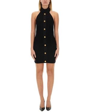 Balmain Vichy Mini Dress - Black