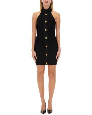 Balmain Vichy Mini Dress - Black