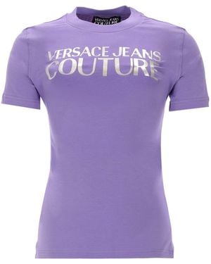 Versace Jeans Couture T-Shirt Con Logo - Purple