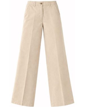 Aspesi Cotton And Linen Tailored Trousers - Natural