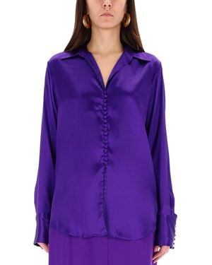 Dries Van Noten Silk Shirt - Purple