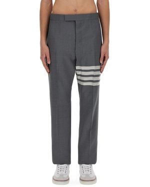 Thom Browne Classic Trousers With Martingale - Grey