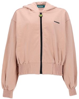Barrow Felpa Con Zip E Cappuccio - Pink