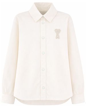 Ami Paris Overshirt Con Logo - White