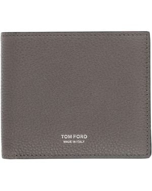Tom Ford Portafoglio A Due Ante Classico - Gray