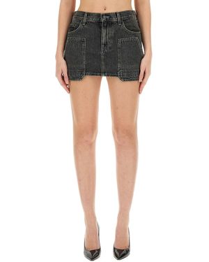 Helmut Lang Solid Mini Skirt - Black