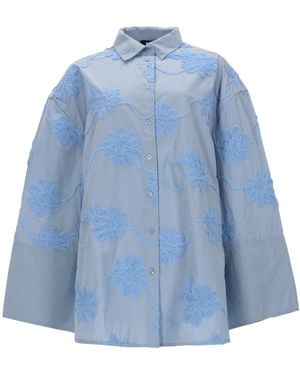 ROTATE BIRGER CHRISTENSEN Camicia Oversize Con Dettoglio Floreale - Blue