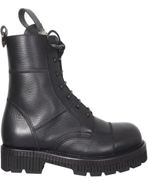 Dolce & Gabbana Lace Up Boots - Black
