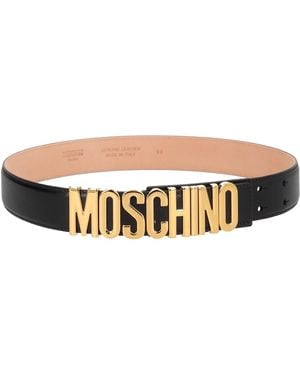 Moschino Logo Buckle Belt - Natural