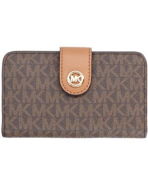 MICHAEL Michael Kors Portafoglio Medium Con Stampa Logo E Ciondolo Mk Pop - Brown