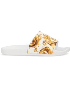 Versace Jeans Couture Slides With Print - Metallic