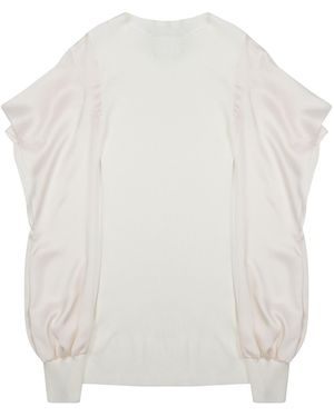 Sacai Maglia Con Maniche Semitrasparenti - White