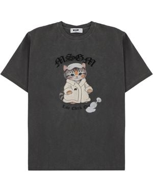 MSGM T-Shirt Con Stampa - Black