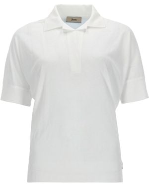 Herno Cotton Blend Polo Shirt - White