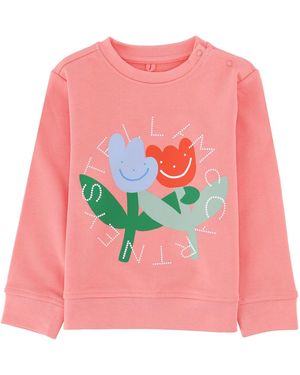 Stella McCartney Felpa Girocollo Con Stampa - Pink