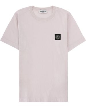 Stone Island T-Shirt Con Patch Con Logo Compass - White