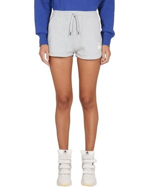 Isabel Marant Cotton Solid Shorts - Blue