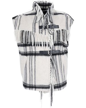 Isabel Marant Gilet "Ginesa" Con Frange - Grey