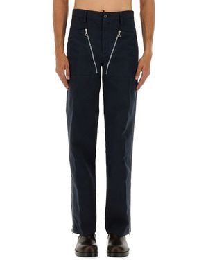 Dries Van Noten Double Zipper Trousers - Blue